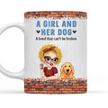 Custom Mother's day Birthday Gifts For Dog Mom, Dog Lovers • Unbreakable Bond Of A Girl And Her Dog - Personalized Coffee Mug