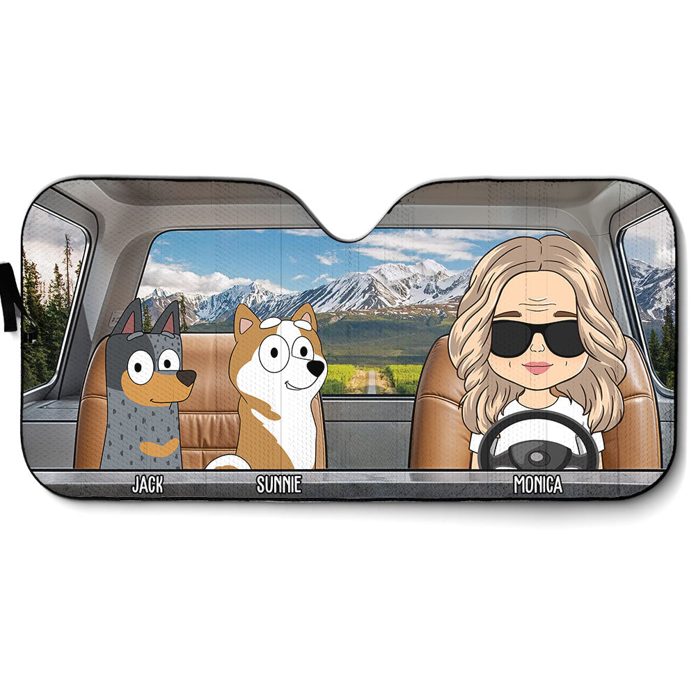 Dogs In My Car - Personalized Car Sunshade