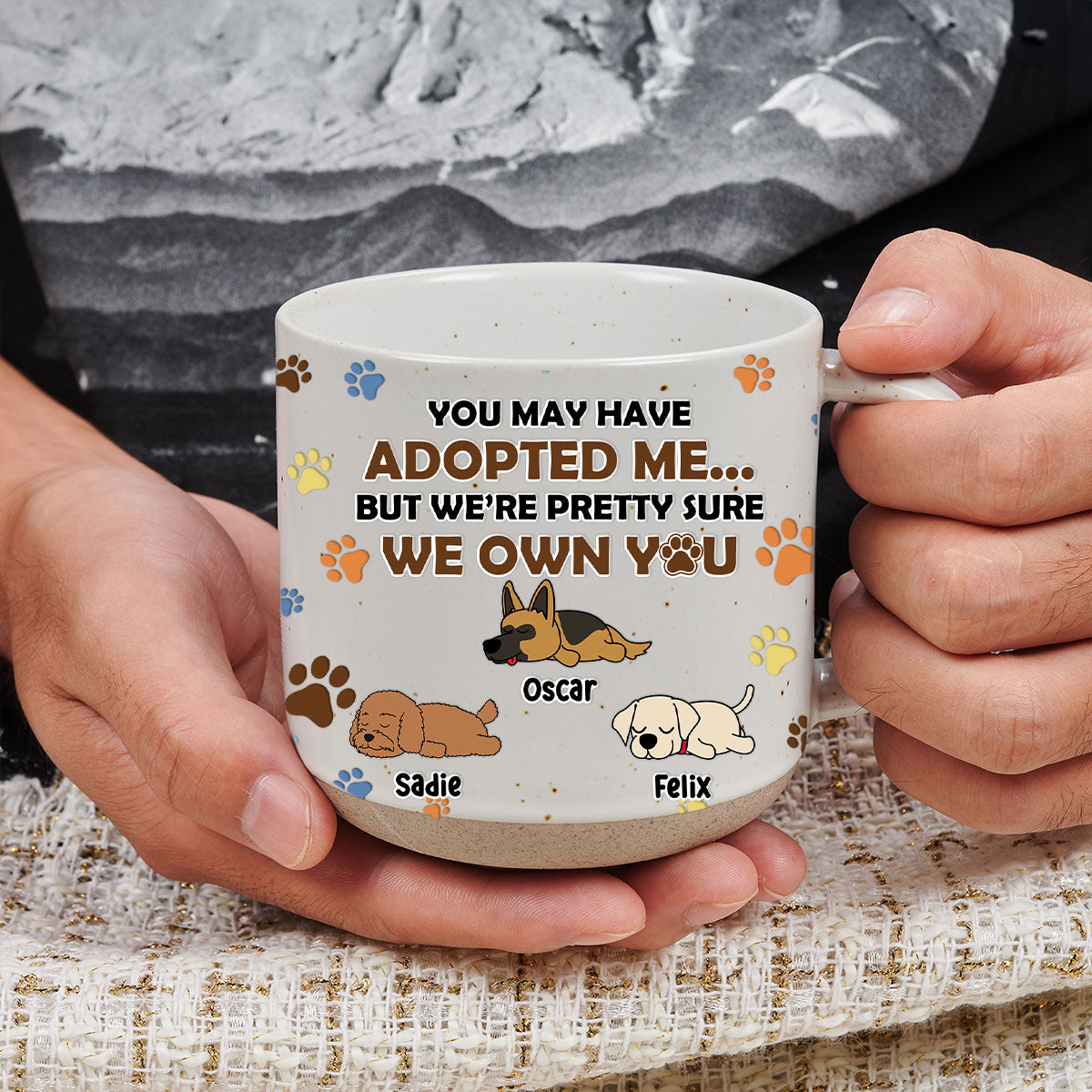 Custom Christmas Birthday Gifts For Dog Lovers • I'm Sure I Own You - Personalized Pottery Mug