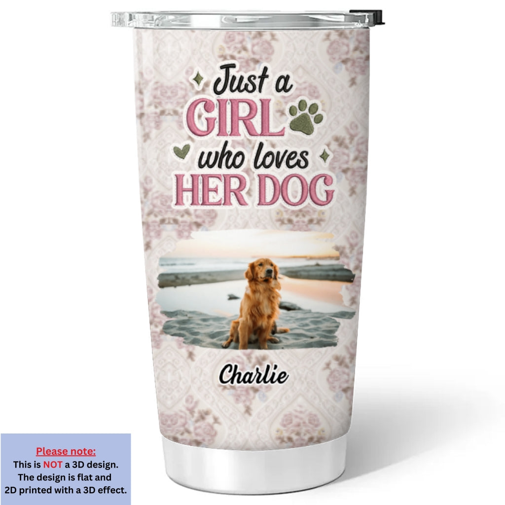 Custom Photo Mother's day Birthday Gifts For Dog Mom, Dog Lovers • Letter To You Photo - Personalized 3D Effect Tumbler