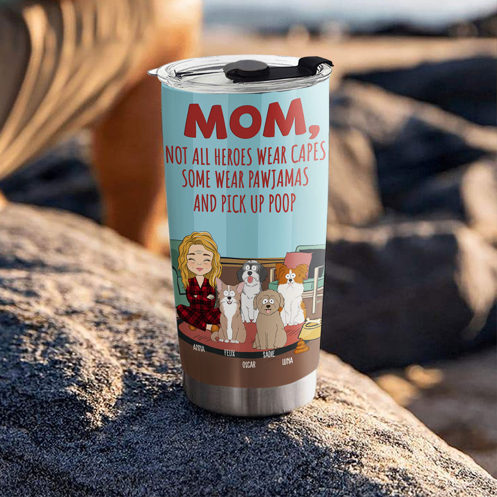 Custom Mother's day Birthday Gifts For Pet Mom, Pet Lovers • Hero Picks Up Poop - Personalized Tumbler