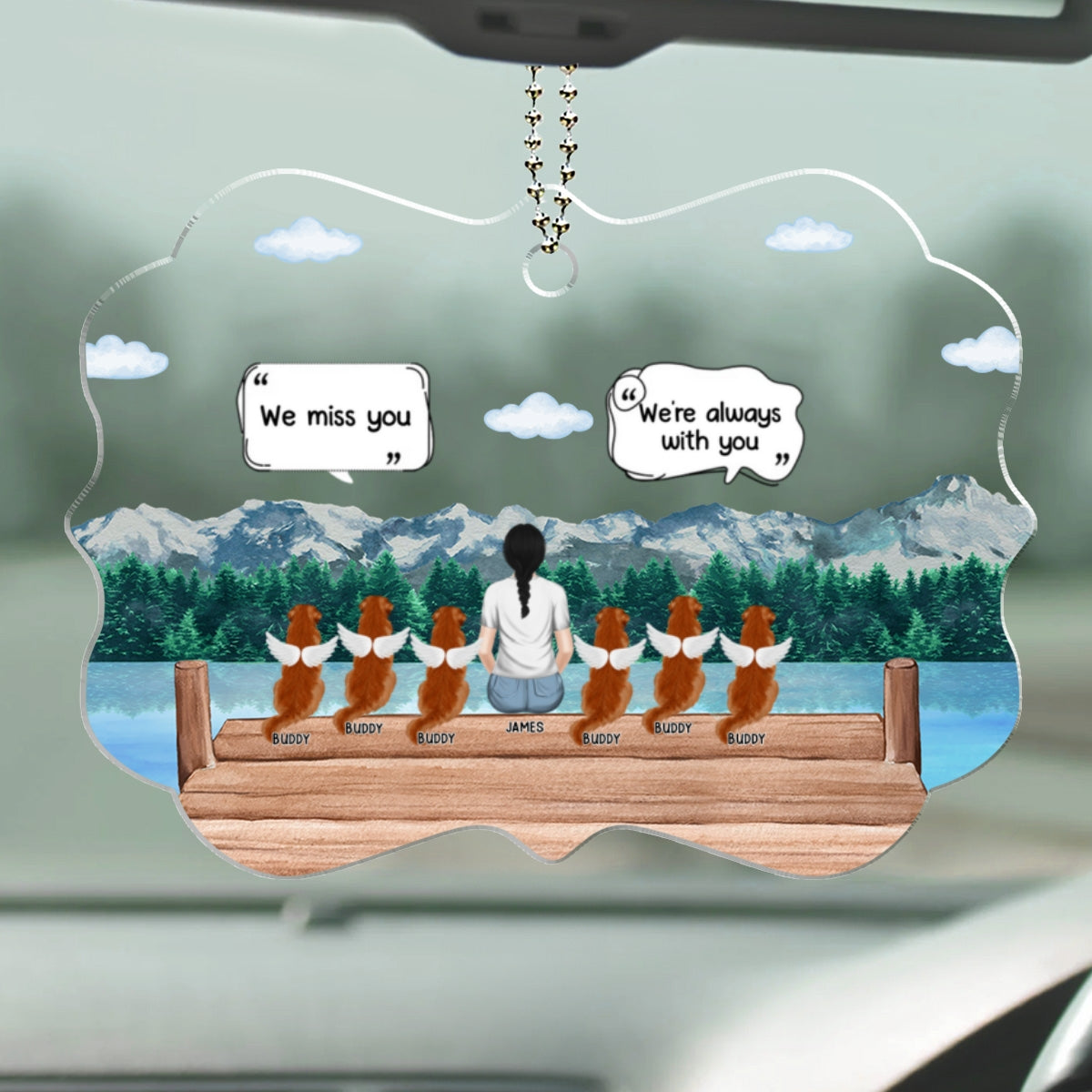 I Miss You - Personalized Car Ornament
