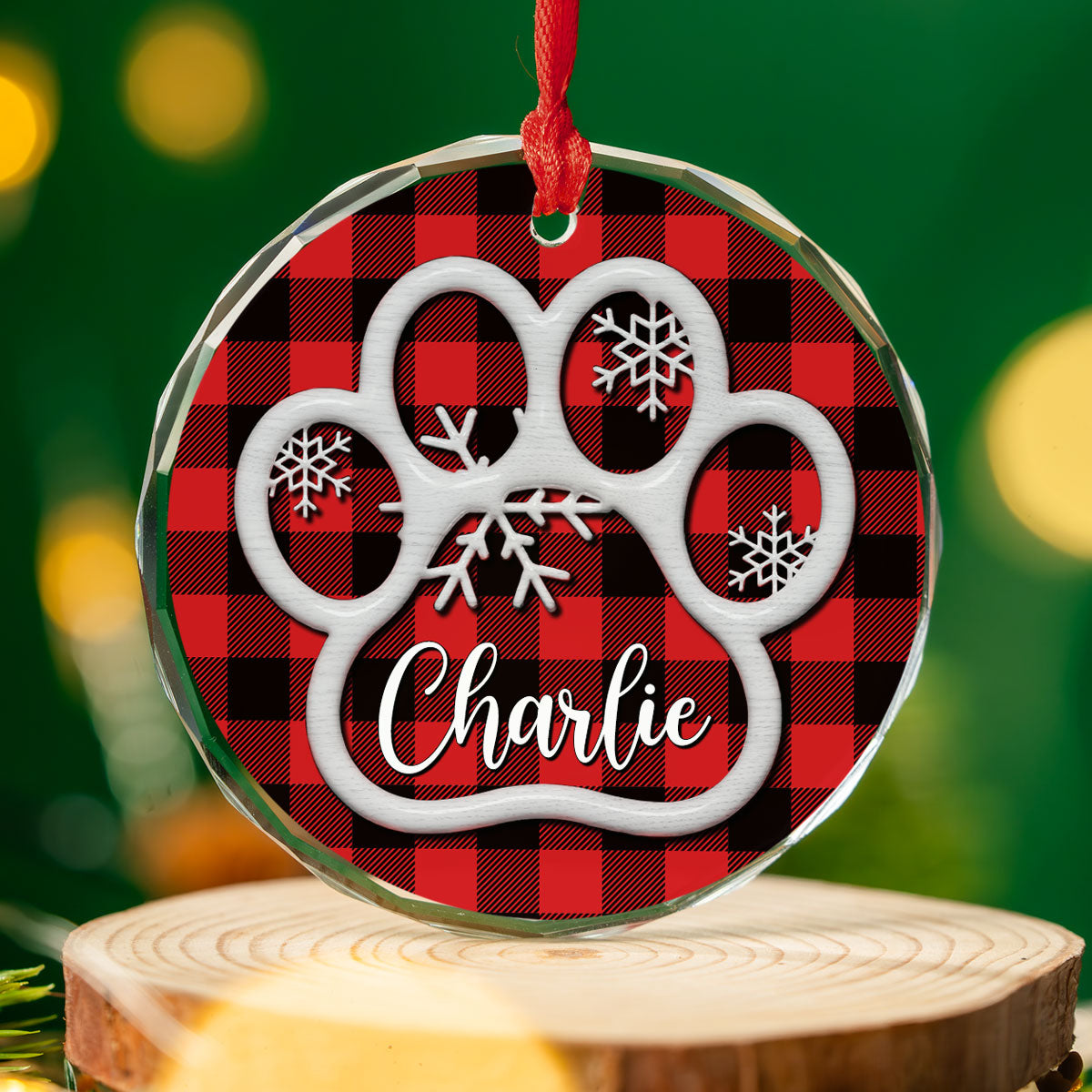 Paw Prints - Personalized Glass Ornament