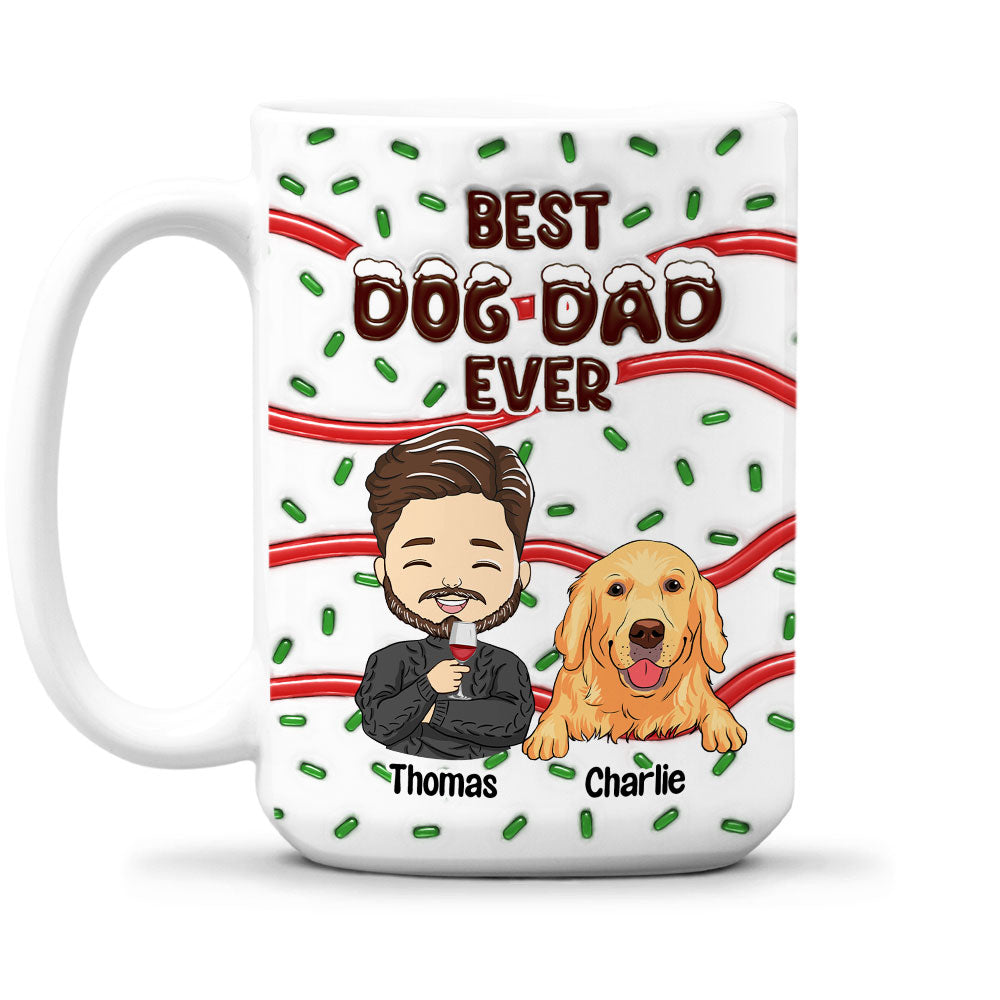 Custom Christmas Birthday Gifts For Dog Lovers • Best Dog Mom Dad Cake - Personalized 3D Inflated Effect Mug