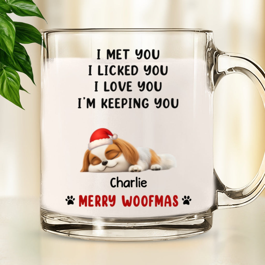 Custom Christmas Birthday Gifts For Dog Lovers • We Licked And Love You Ver Christmas - Personalized Glass Mug