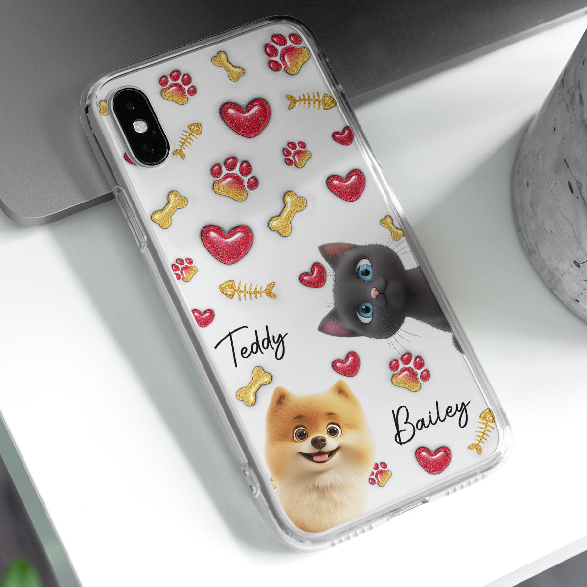 My Lovely Baby Pets - Personalized 3D Inflated Effect Phone Case