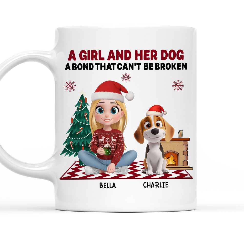 Custom Christmas Birthday Gifts For Dog Mom, Dog Lovers • A Girl And Her Dog Christmas - Personalized Coffee Mug