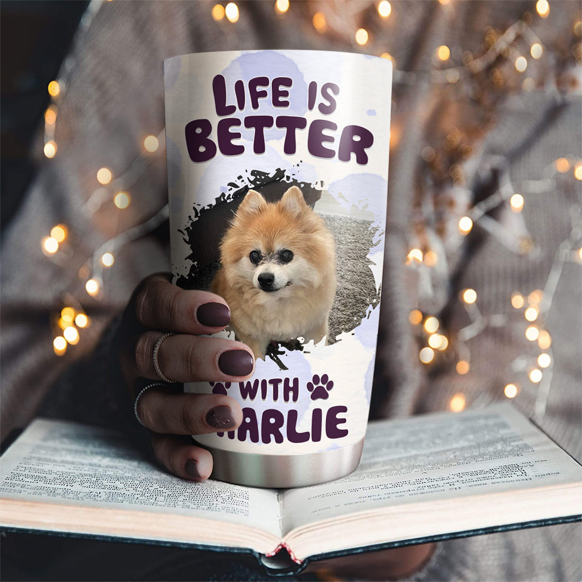 Custom Photo Christmas Birthday Gifts For Dog Lovers • Better Life With My Dog Photo - Personalized Tumbler