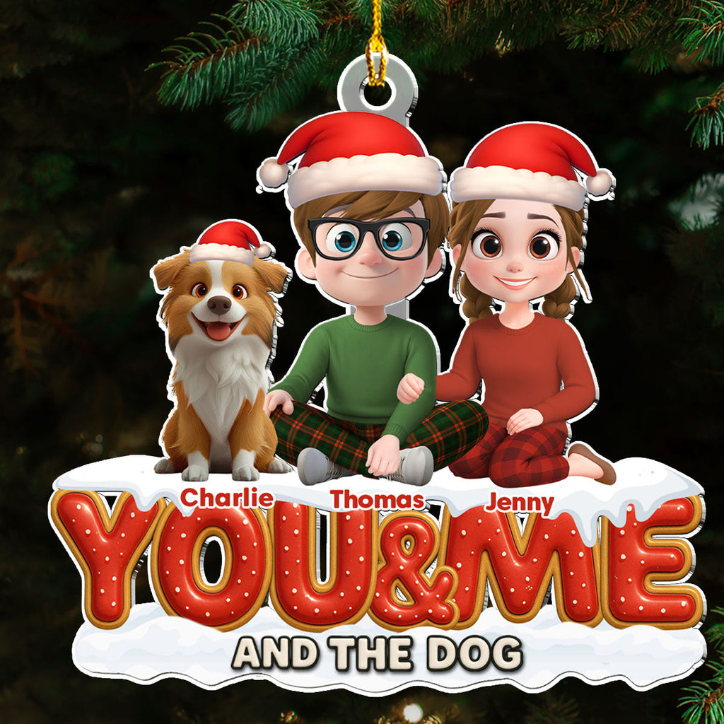Custom Christmas Decor Home Birthday Gifts For Dog Lovers • Eternal Bond - Personalized 3D Effect Acrylic Ornament