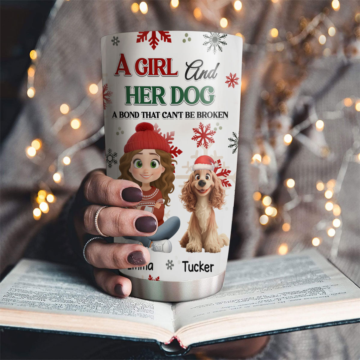 Custom Christmas Birthday Gifts For Dog Mom, Dog Lovers • A Girl And Her Dog Love Christmas - Personalized Tumbler