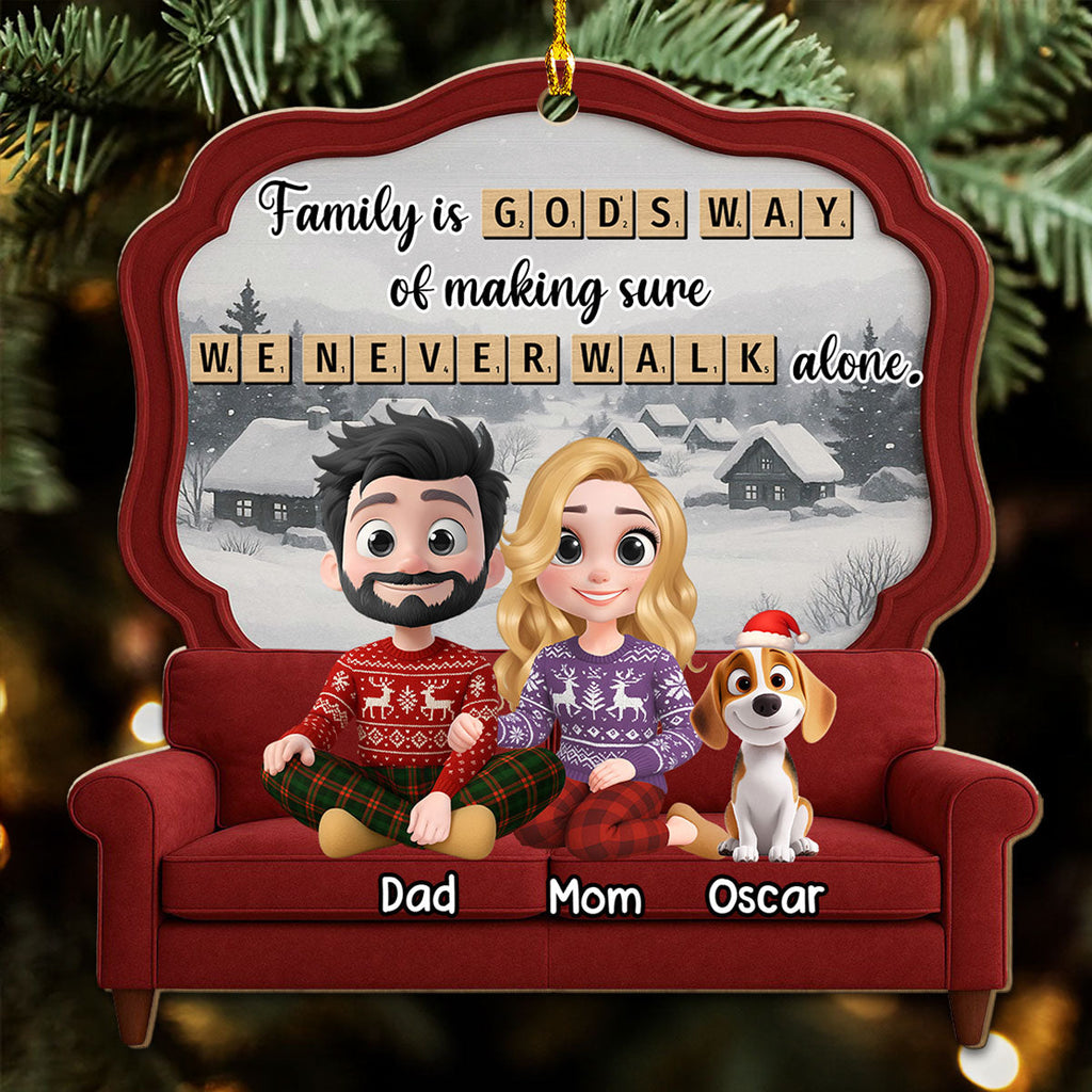 Custom Christmas Decor Home Birthday Gifts For Cat Lovers • Family Is Where Love Grows - Personalized 3D Effect Wood Ornament