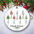 Friends Forever Tree Names - Personalized 3D Inflated Effect Ceramic Ornament