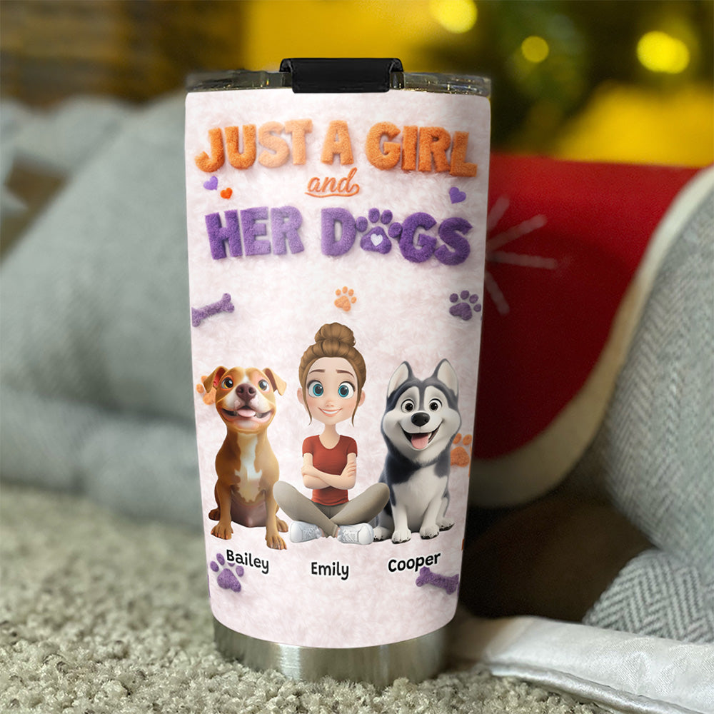 Custom Christmas Birthday Gifts For Dog Mom, Dog Lovers • Me And The Dog - Personalized 3D Effect Tumbler