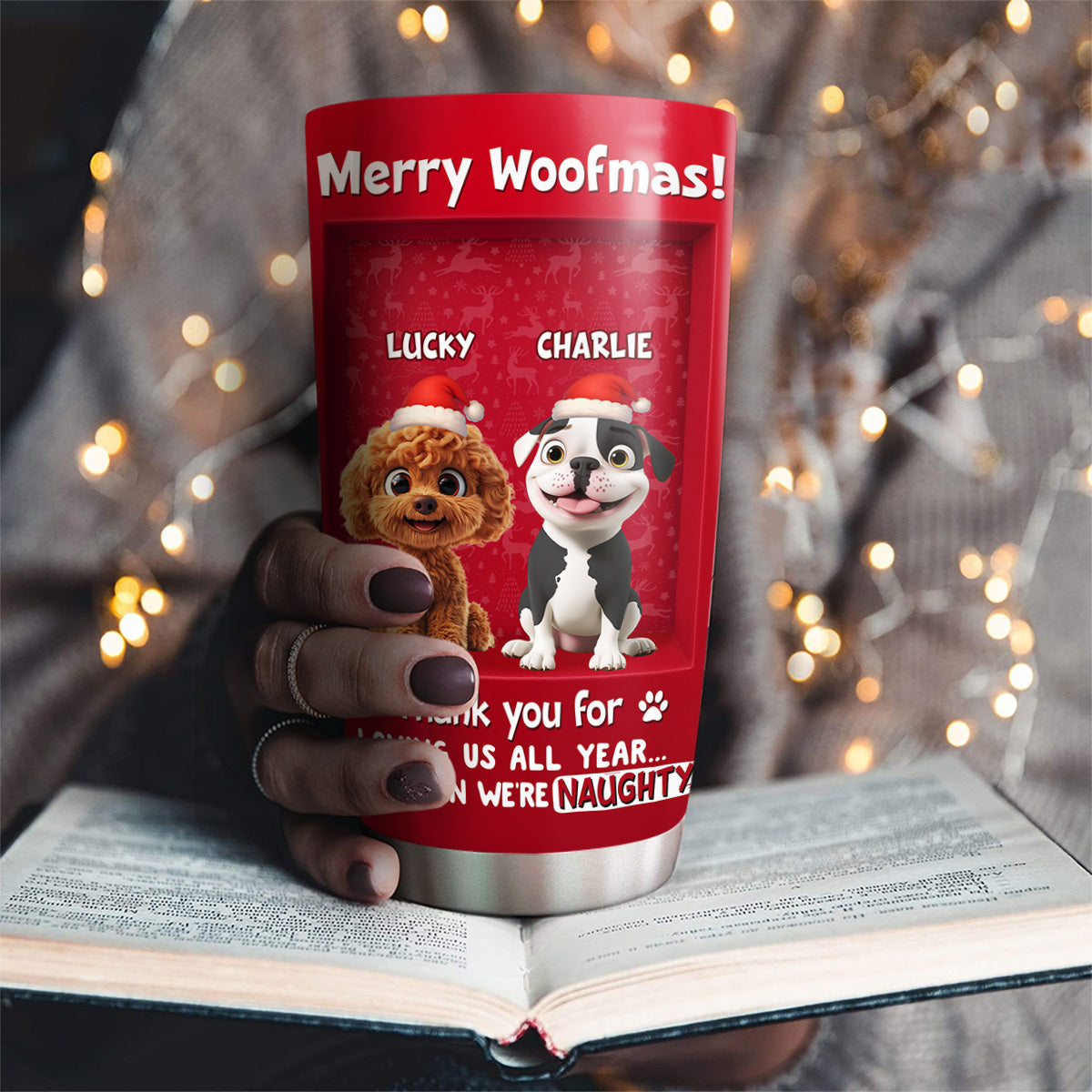 Custom Christmas Birthday Gifts For Dog Mom, Dog Lovers • Nothing To Regret - Personalized 3D Effect Tumbler