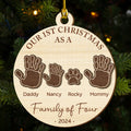 Our Family Handprints - Personalized Freeshape 2-Layered Wood Ornament