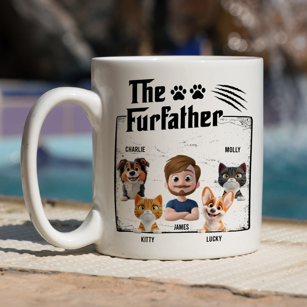 Custom Father's day Birthday Gifts For Pet Dad, Pet Lovers • The Furfather - Personalized Coffee Mug