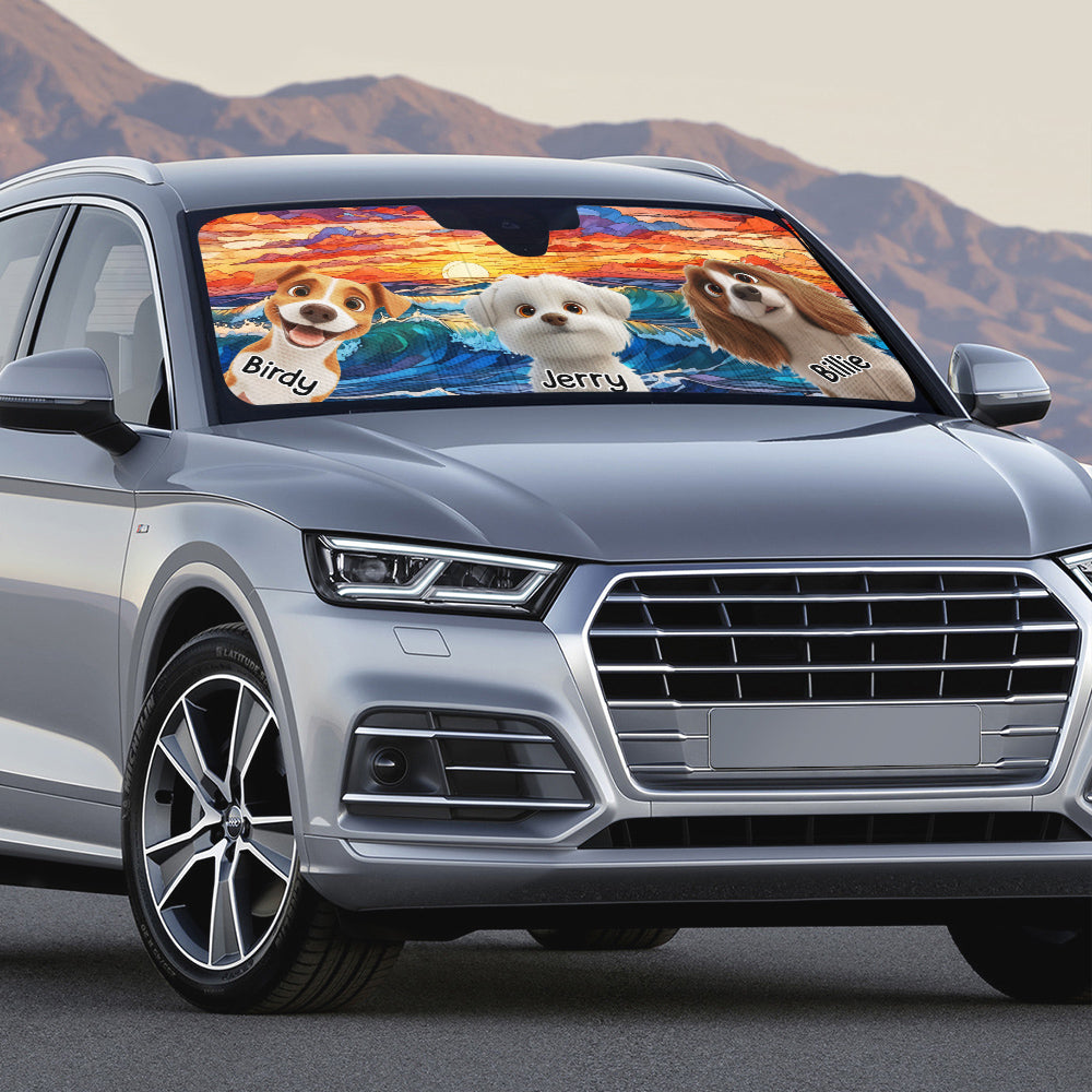 Custom Christmas Birthday Gifts Car Accessories for Dog Parents • Best Picture - Personalized Car Sunshade