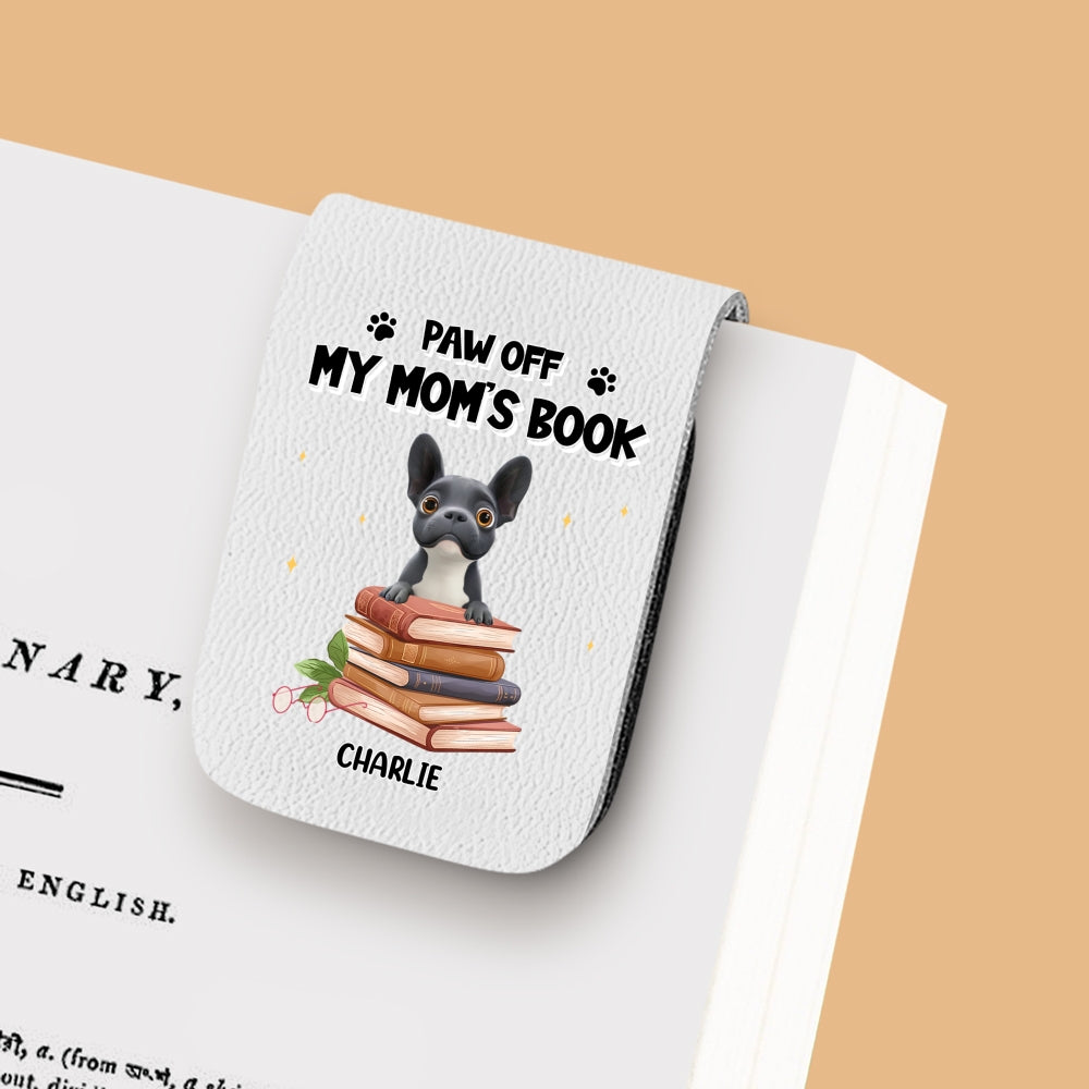 Paw Off This Book - Personalized Leather Bookmark