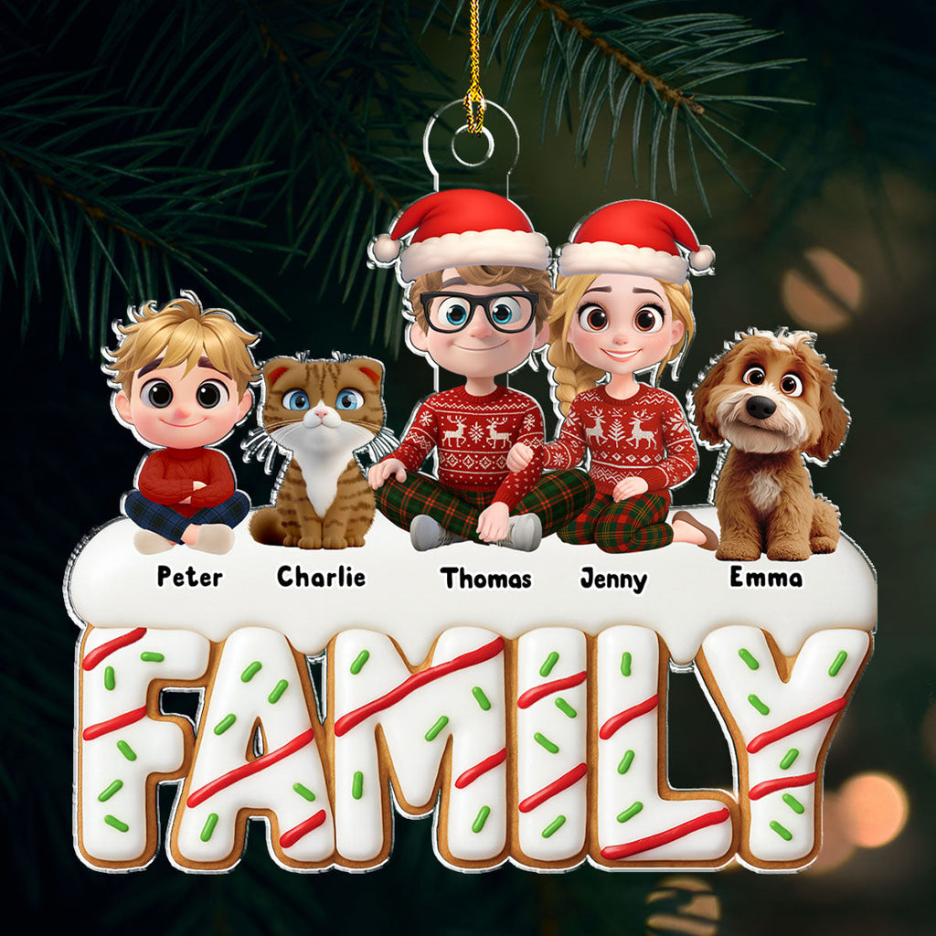 Sweetest Christmas As A Family - Personalized Acrylic Ornament