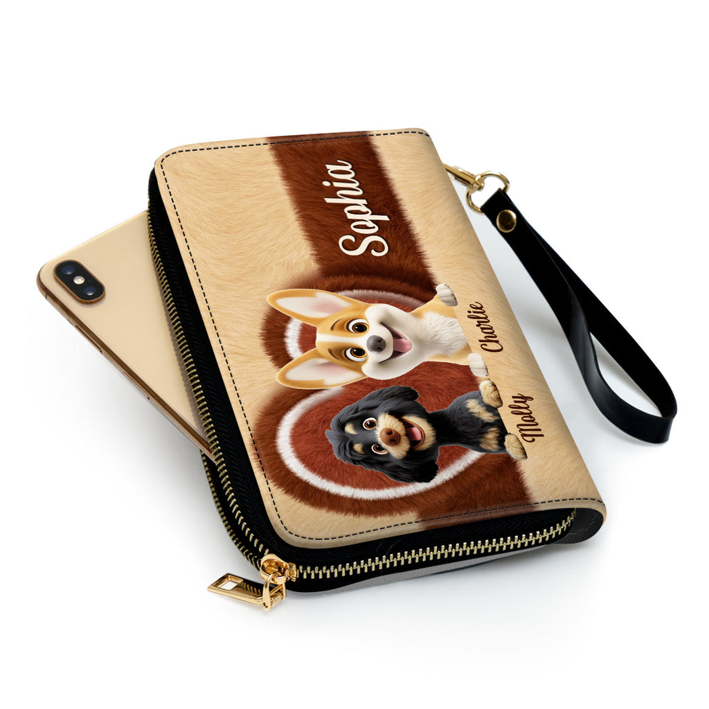Funny Stuffy Dogs - Personalized Leather Wallet