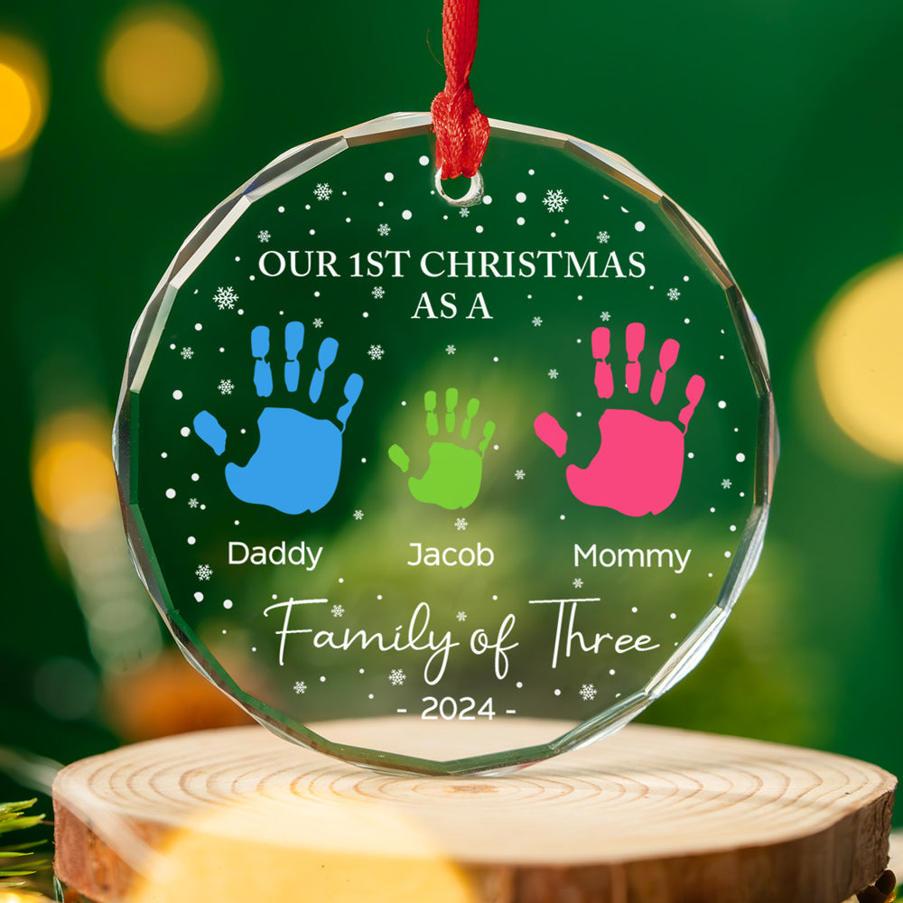 As A Family Of Four - Personalized Glass Ornament
