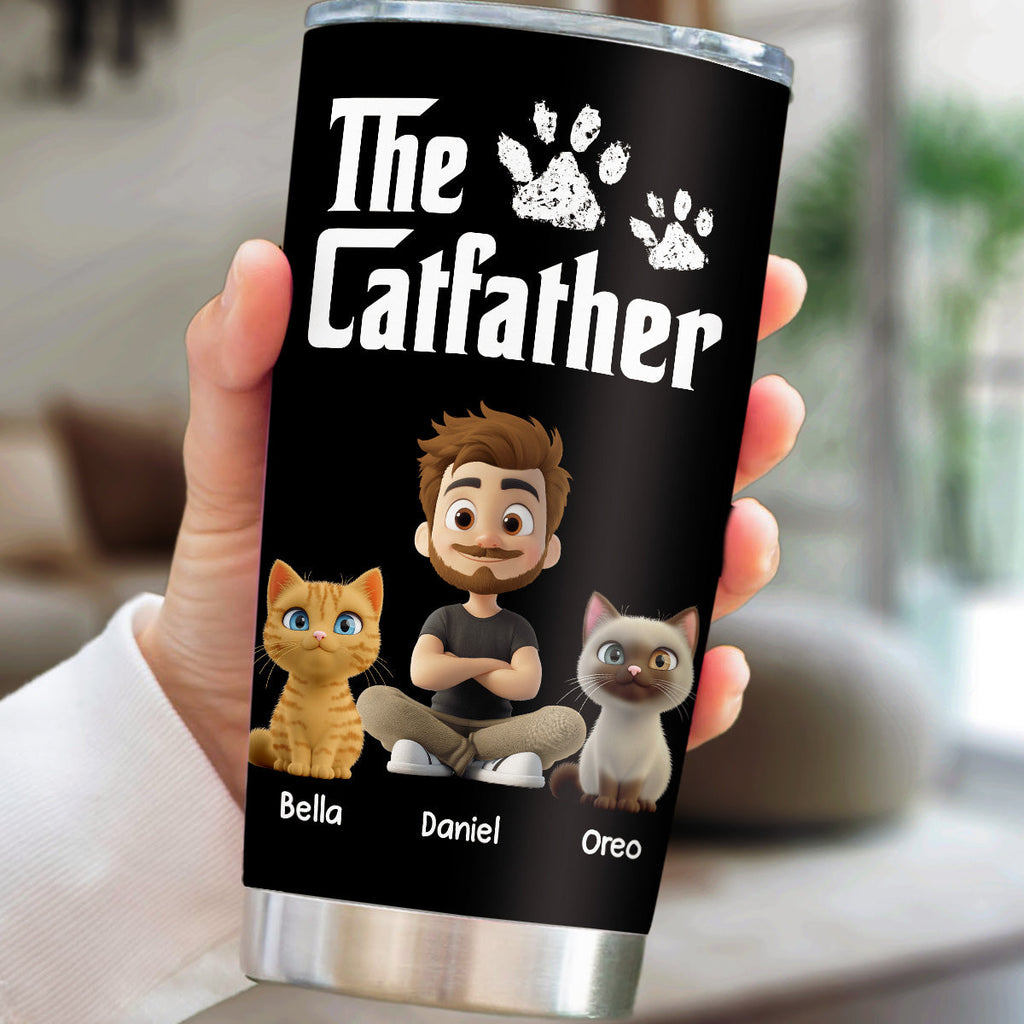 Custom Father's day Birthday Gifts For Cat Dad, Cat Lovers • Cool Cat Father - Personalized Tumbler