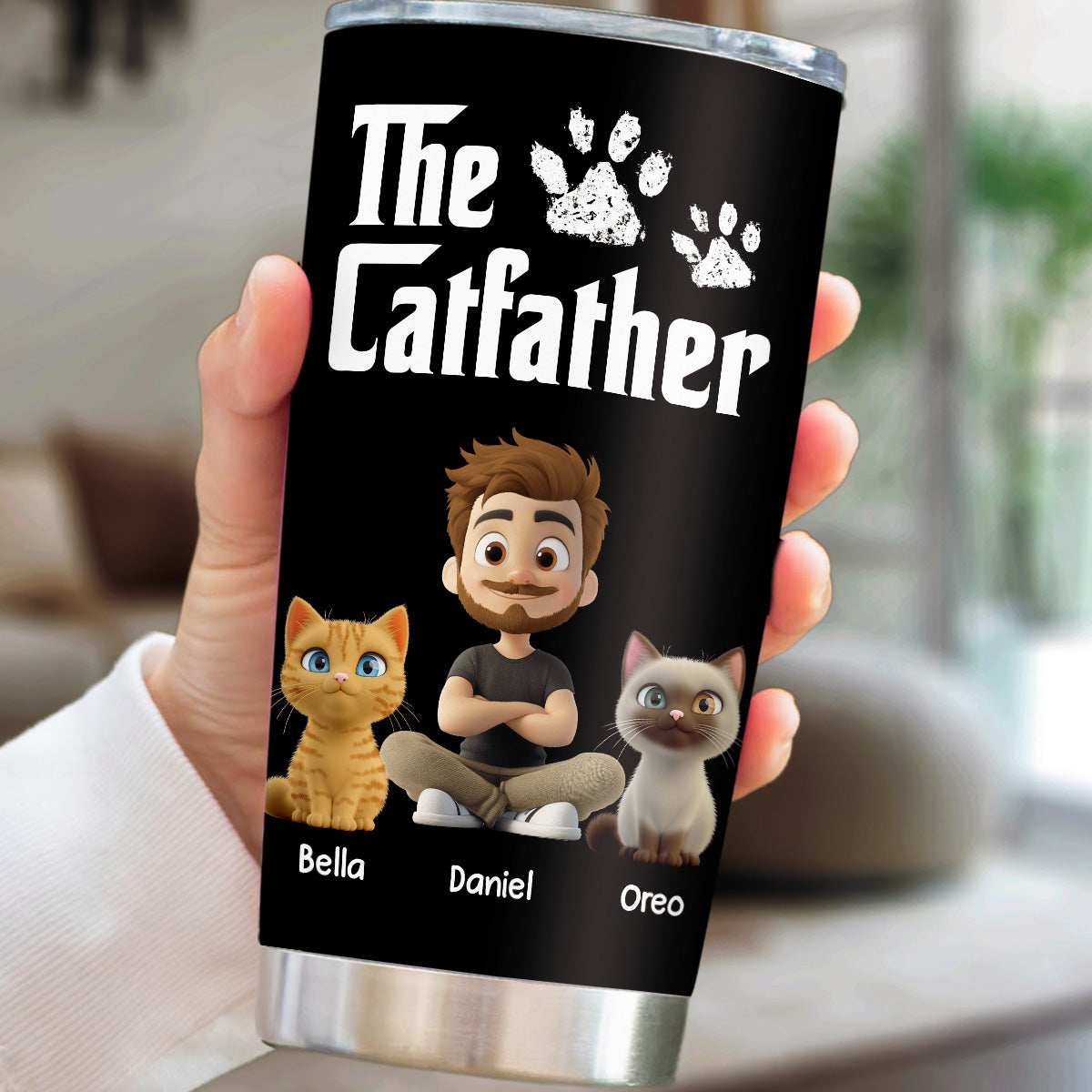 Custom Father's day Birthday Gifts For Cat Dad, Cat Lovers • Cool Cat Father - Personalized Tumbler