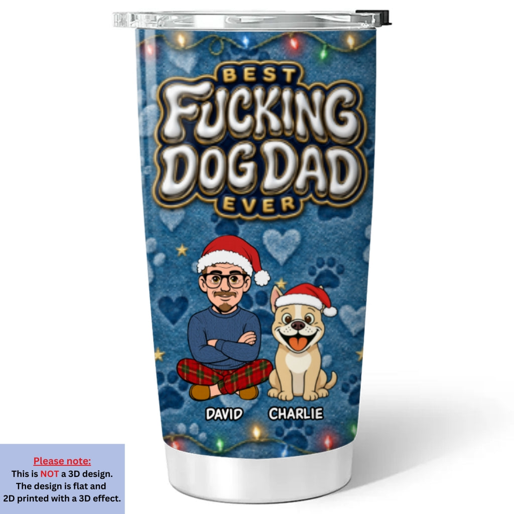 Custom Christmas Birthday Gifts For Dog Dad, Dog Lovers • An Unbreakable Bond - Personalized 3D Effect Tumbler