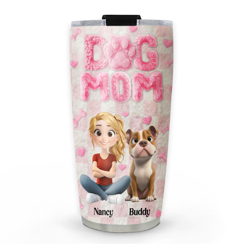 Custom Christmas Birthday Gifts For Dog Mom, Dog Lovers • My Furry Family - Personalized 3D Effect Tumbler