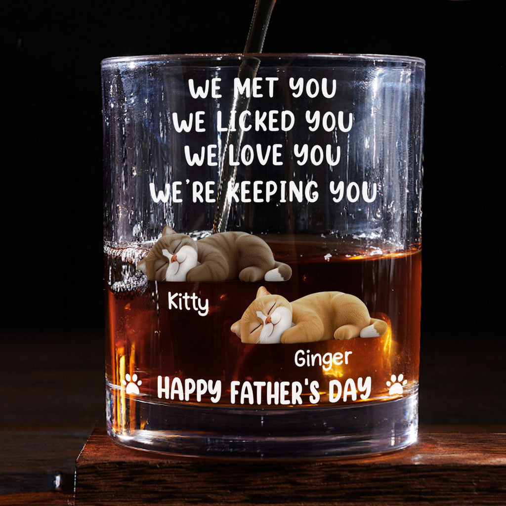 We Licked And Love You Ver Cat - Personalized Whiskey Glass