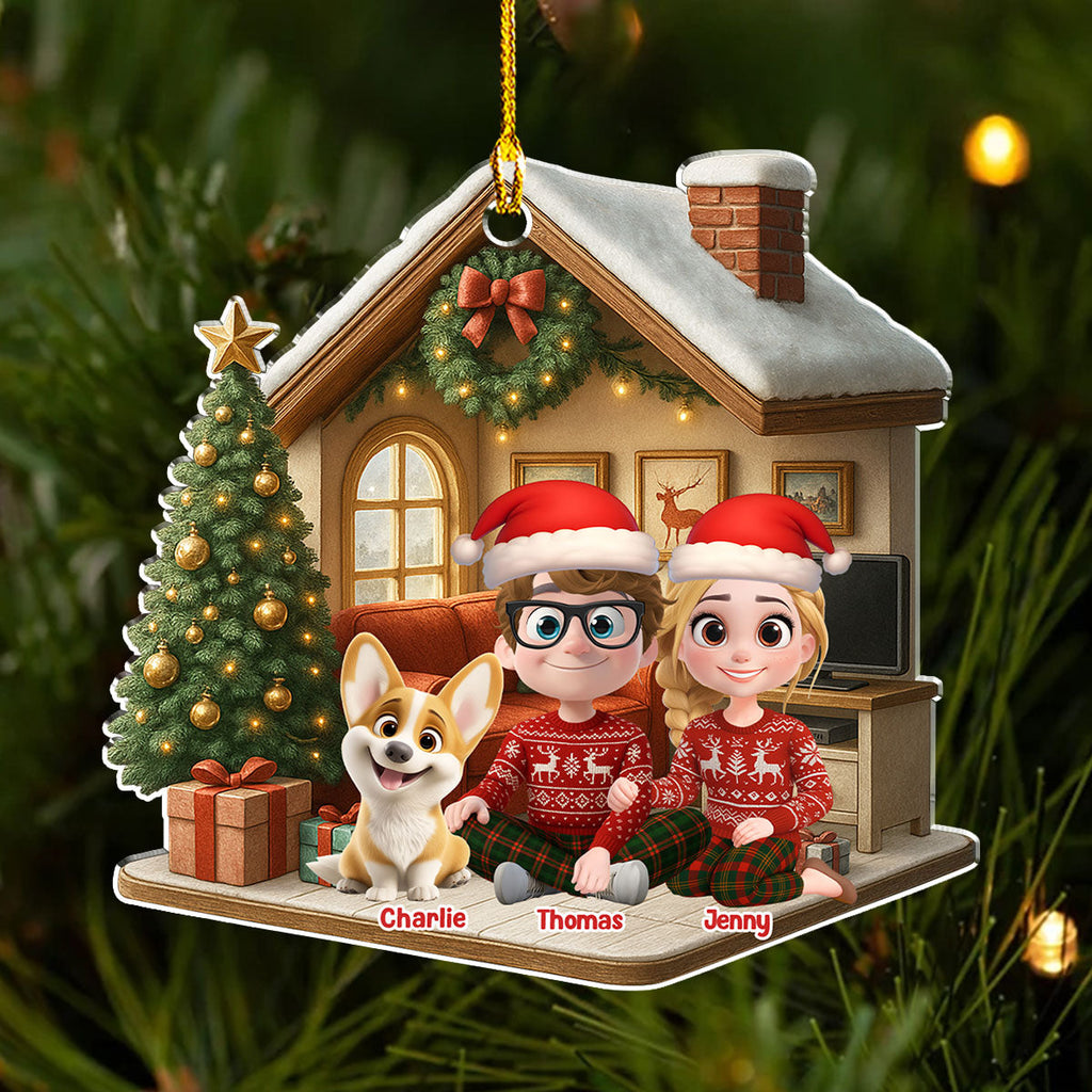 Custom Christmas Decor Home Birthday Gifts For Dog Lovers • Under One Roof - Personalized 3D Effect Acrylic Ornament