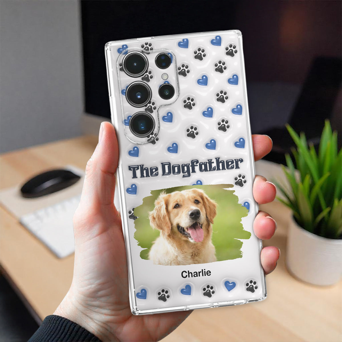 Handsome Dog Dad - Personalized 3D Inflated Effect Phone Case