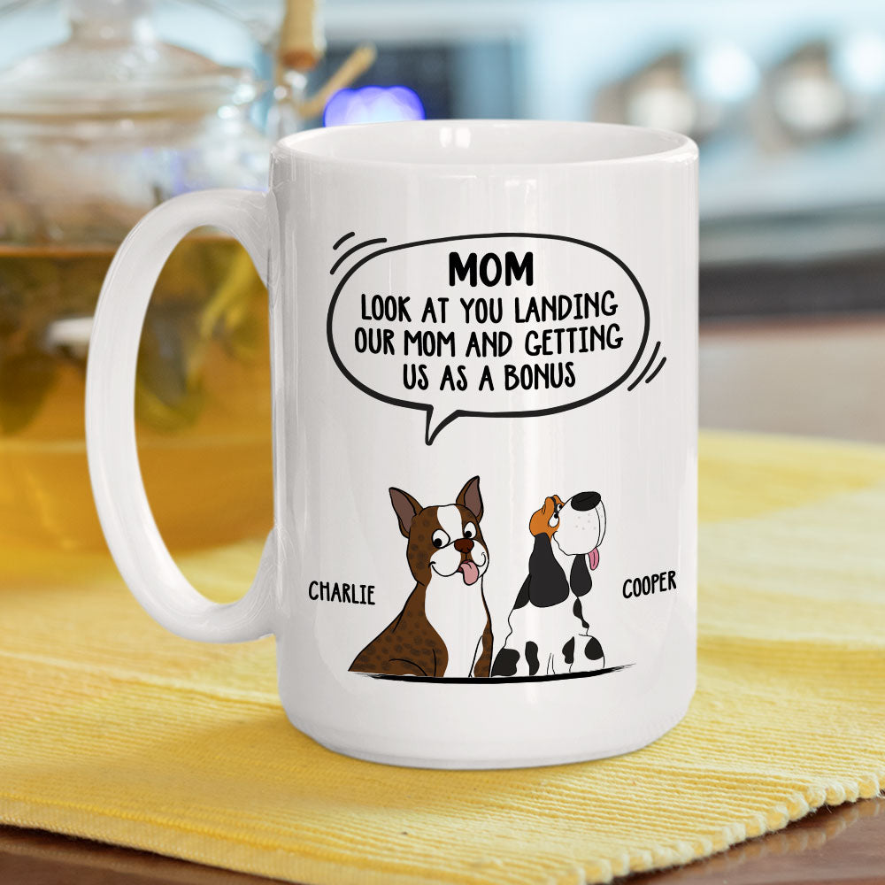 Custom Christmas Birthday Gifts For Dog Dad, Dog Lovers • Getting Me As A Bonus - Personalized Coffee Mug