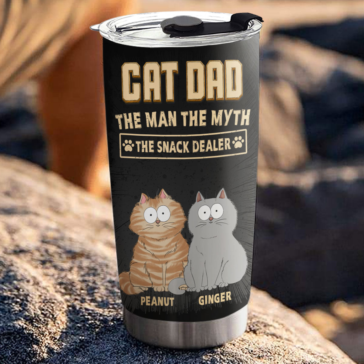 Custom Father's day Birthday Gifts For Cat Dad, Cat Lovers • The Snack Dealer Cat Dad - Personalized Tumbler