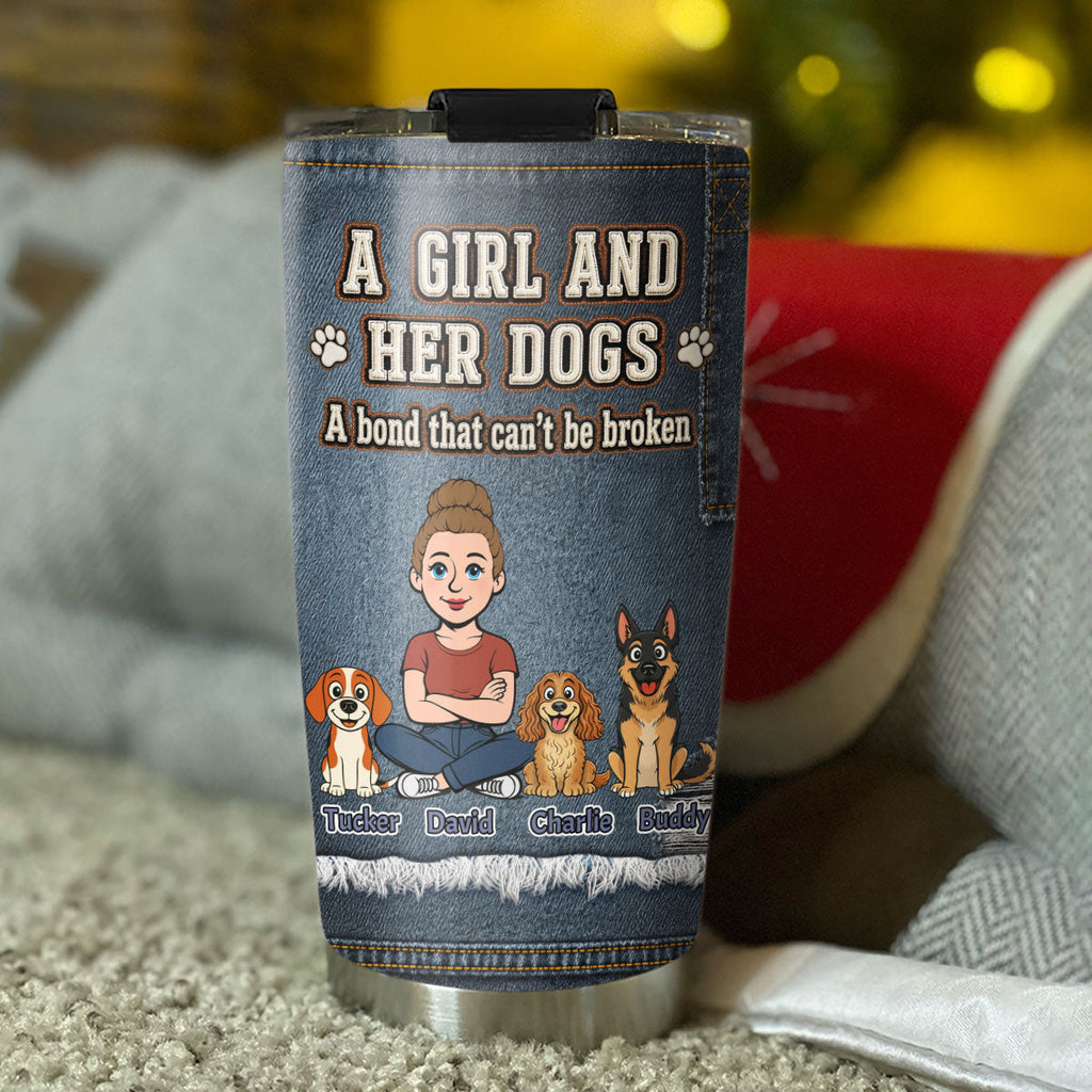 Custom Father's day Birthday Gifts For Dog Dad, Dog Lovers • An Everlasting Bond - Personalized 3D Effect Tumbler