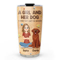 Custom Christmas Birthday Gifts For Dog Lovers • Stuffy Storybook Girl And Her Lovely Dogs - Personalized 3D Effect Tumbler
