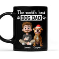 Custom Christmas Birthday Gifts For Dog Dad, Dog Lovers • Best Dog Dad Cartoon In The World - Personalized Coffee Mug