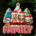 Custom Christmas Decor Home Birthday Gifts For Pet Lovers • Sweet Family With Cat - Personalized Acrylic Ornament