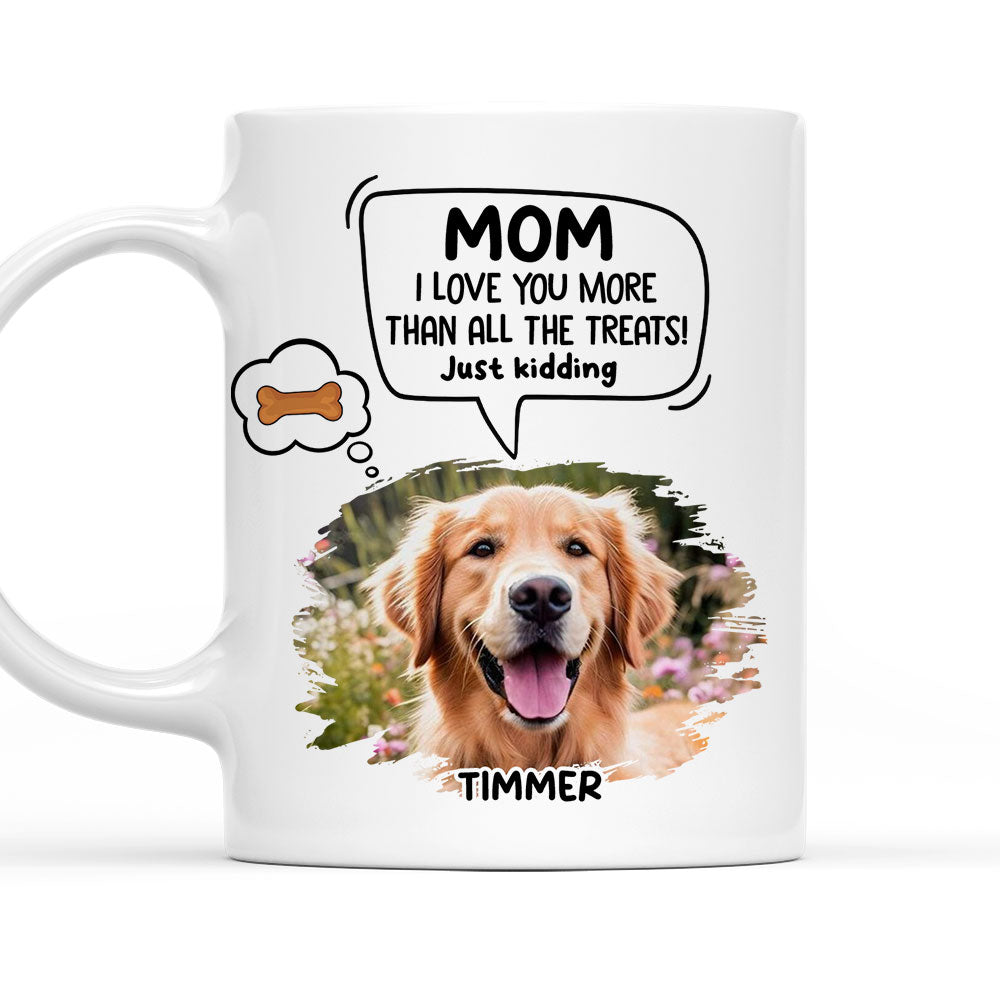 Custom Photo Christmas Birthday Gifts For Dog Lovers • Just Kidding Cartoon Photo - Personalized Coffee Mug