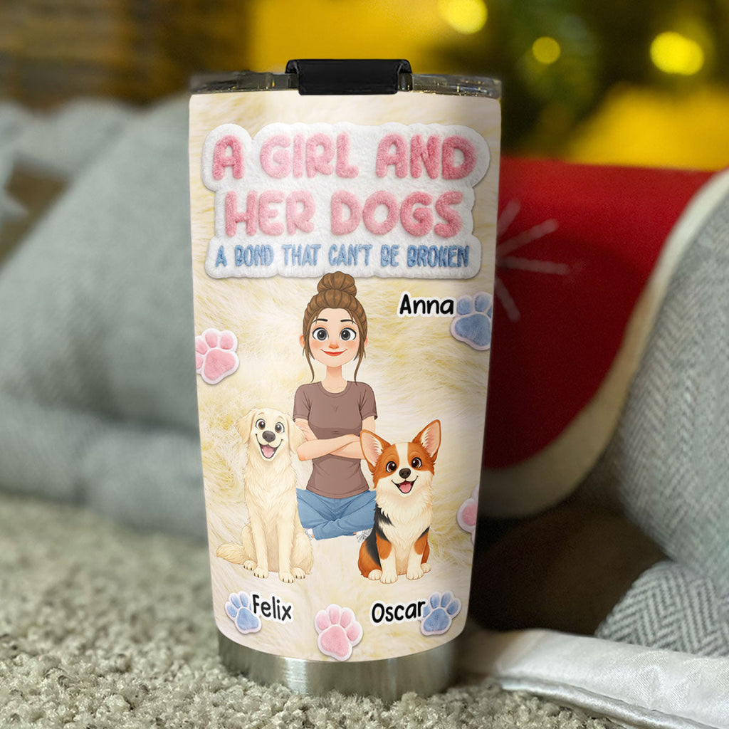 Custom Christmas Birthday Gifts For Dog Mom, Dog Lovers • A Bond - Personalized Tumbler
