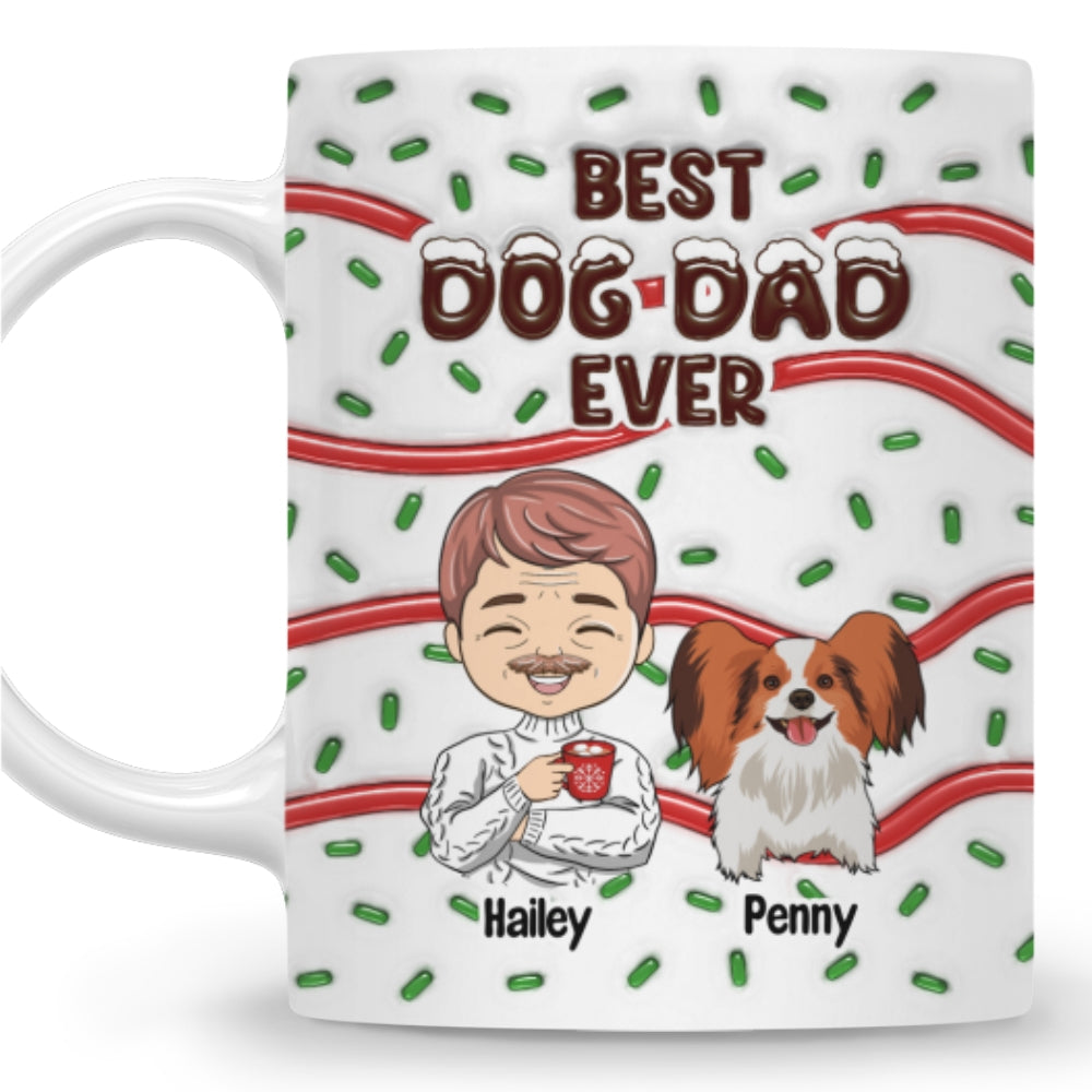 Custom Christmas Birthday Gifts For Dog Lovers • Best Dog Mom Dad Cake - Personalized 3D Inflated Effect Mug