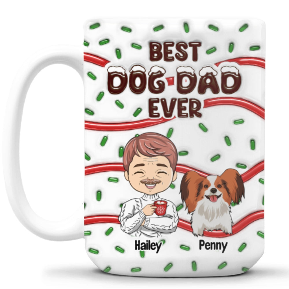 Custom Christmas Birthday Gifts For Dog Lovers • Best Dog Mom Dad Cake - Personalized 3D Inflated Effect Mug