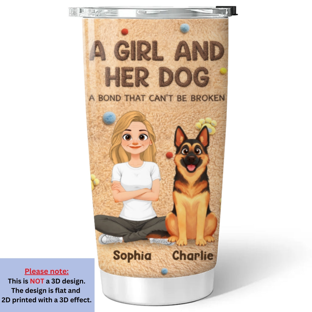 Custom Christmas Birthday Gifts For Dog Lovers • Stuffy Storybook Girl And Her Lovely Dogs - Personalized 3D Effect Tumbler