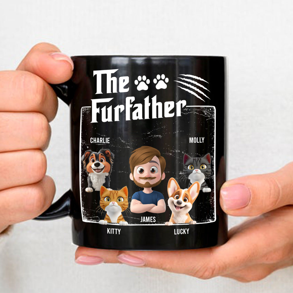 Custom Christmas Birthday Gifts For Dog Dad, Dog Lovers • The Furfather Dark Ver - Personalized Coffee Mug