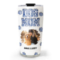 Custom Photo Christmas Birthday Gifts For Dog Mom, Dog Lovers • Dog Mom Mum Blue Photo - Personalized 3D Inflated Effect Tumbler