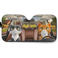 Cat Drives Car - Personalized Car Sunshade