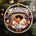Custom Christmas Decor Home Birthday Gifts For Dog Mom, Dog Lovers • First Christmas Loved - Personalized Acrylic Ornament