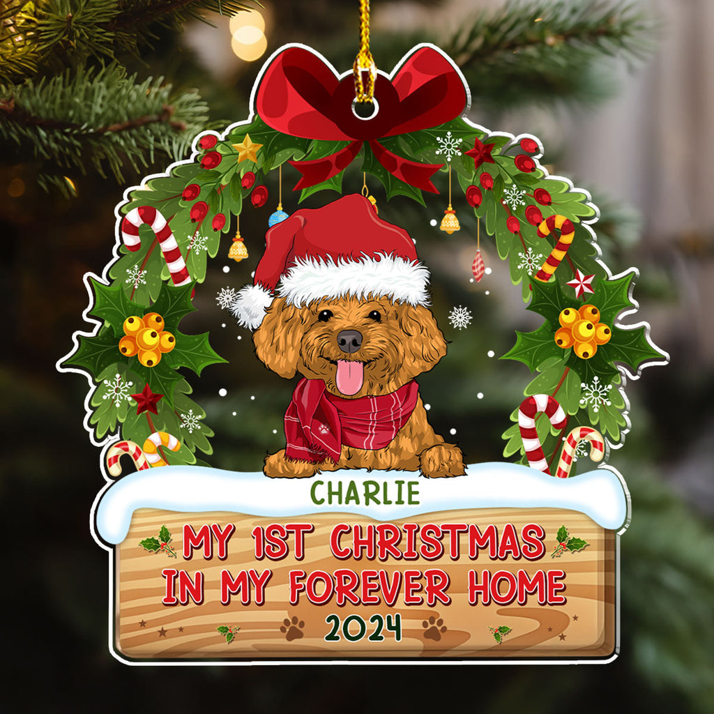 1st Christmas In Forever Home - Personalized Acrylic Ornament