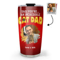 Custom Photo Father's day Birthday Gifts For Cat Dad, Cat Lovers • You Are An Awesome Cat Dad Ver Photo - Personalized 3D Inflated Effect Tumbler