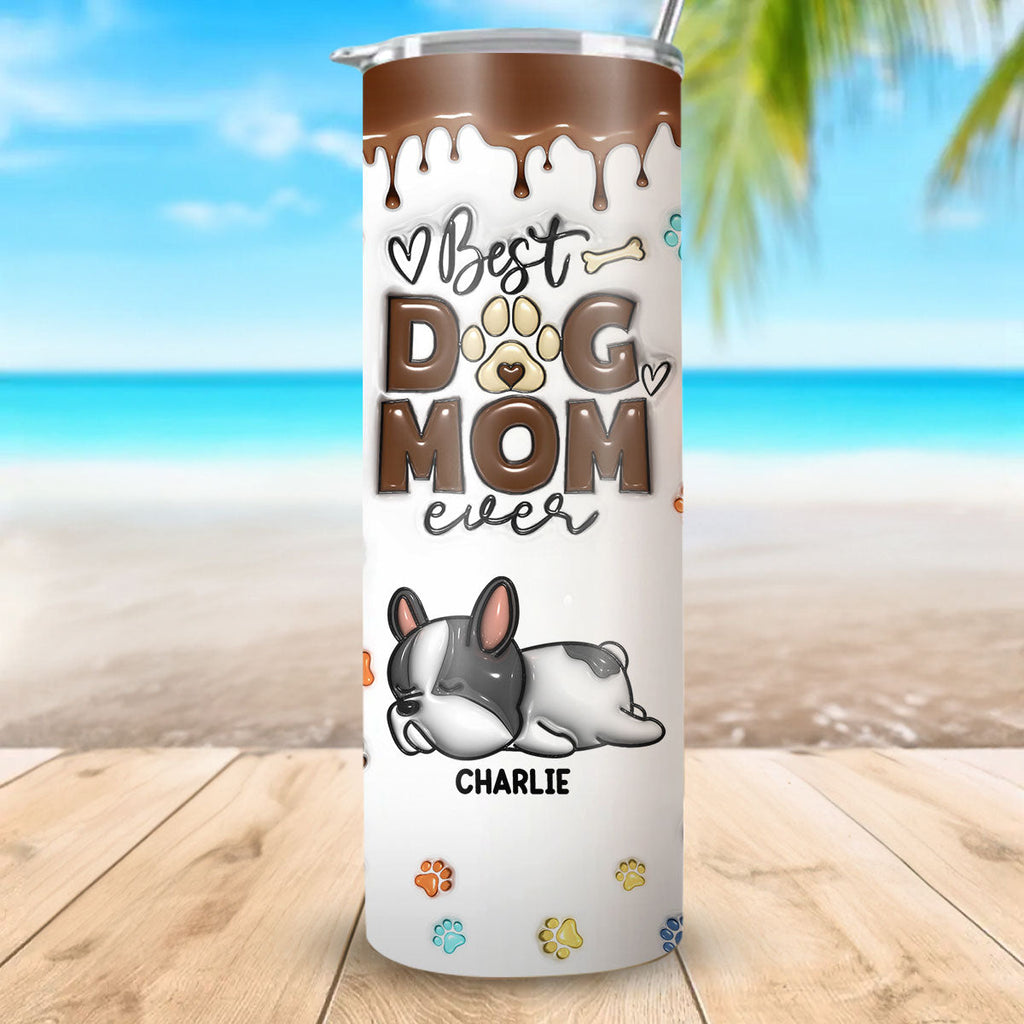 Custom Christmas Birthday Gifts For Dog Lovers • You Are The Best - Personalized 3D Inflated Effect Skinny Tumbler